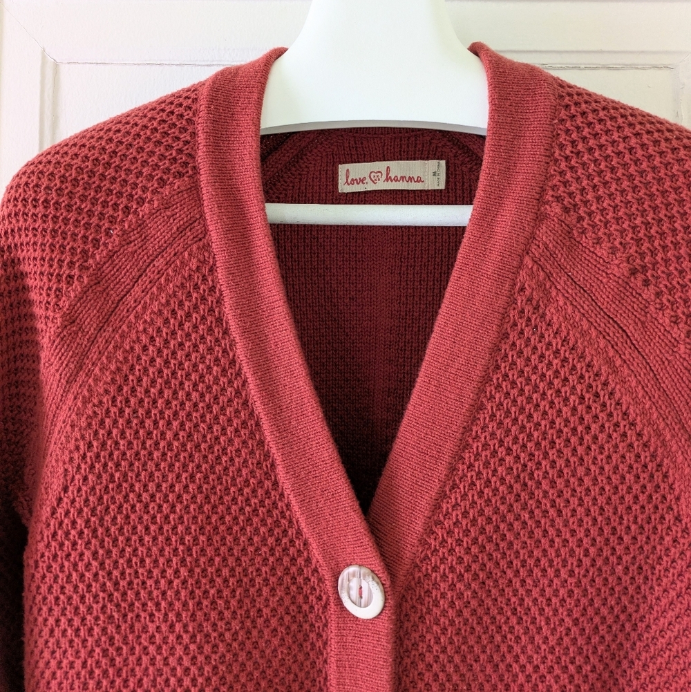 love, hanna Long Brick-colored Cardigan - Picture 2 of 4